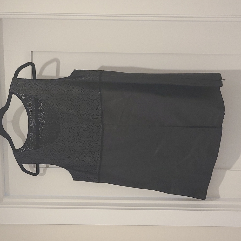 Lafayette 148 Black leather mini dress